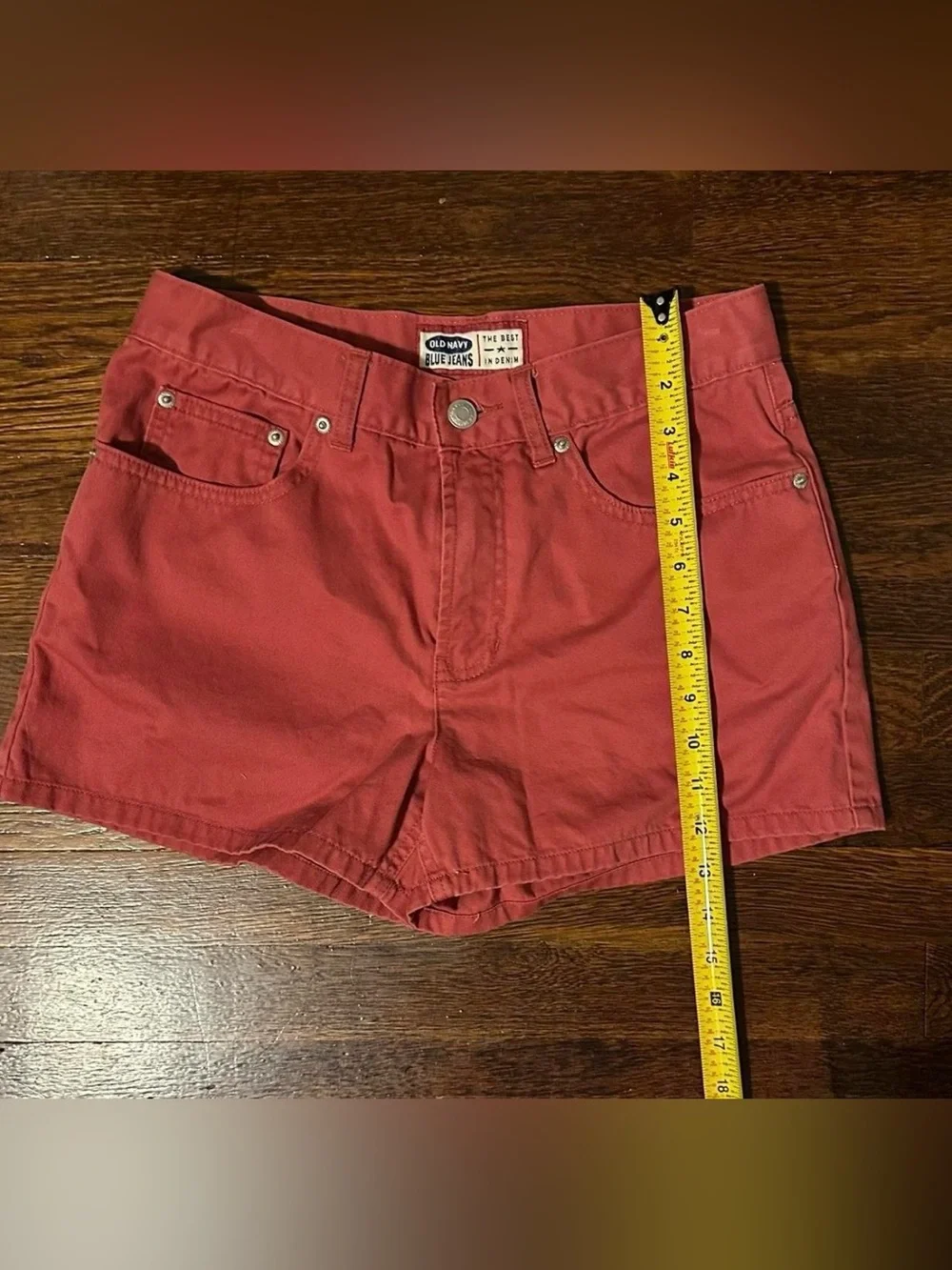 Women’s Y2K 2000’s Old Navy Red Coral Denim Shorts Size 6